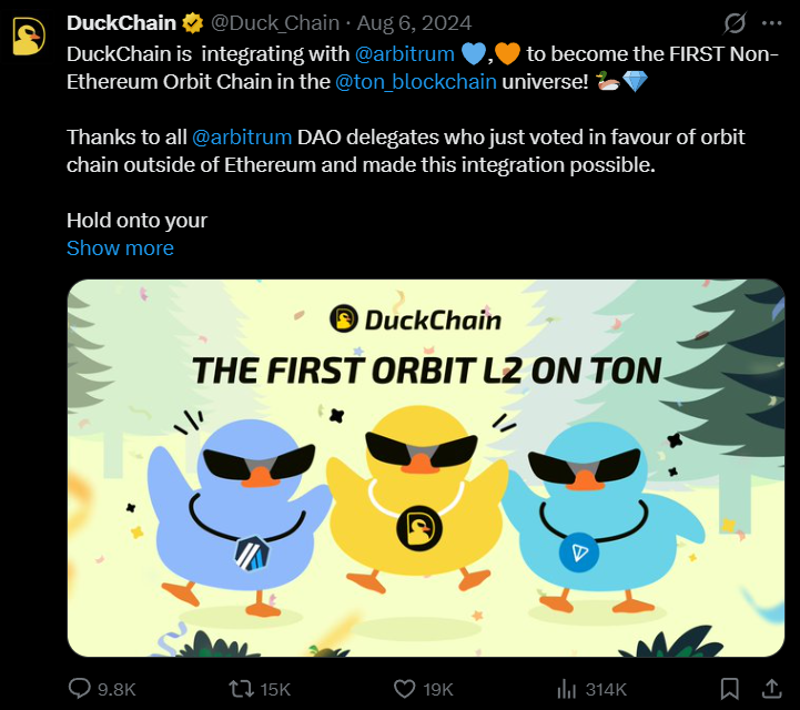 DuckChain × Arbitrum announcement